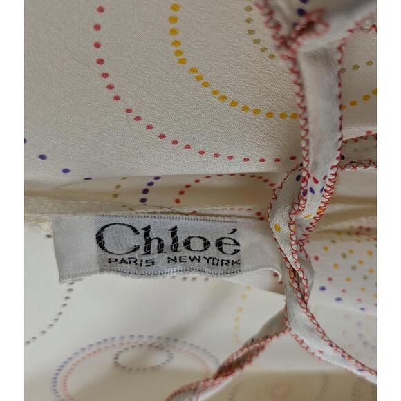 Chloe 1970's Paris Silk jacket, geometric print vintage Duster coat, topper - Picture 8 of 9